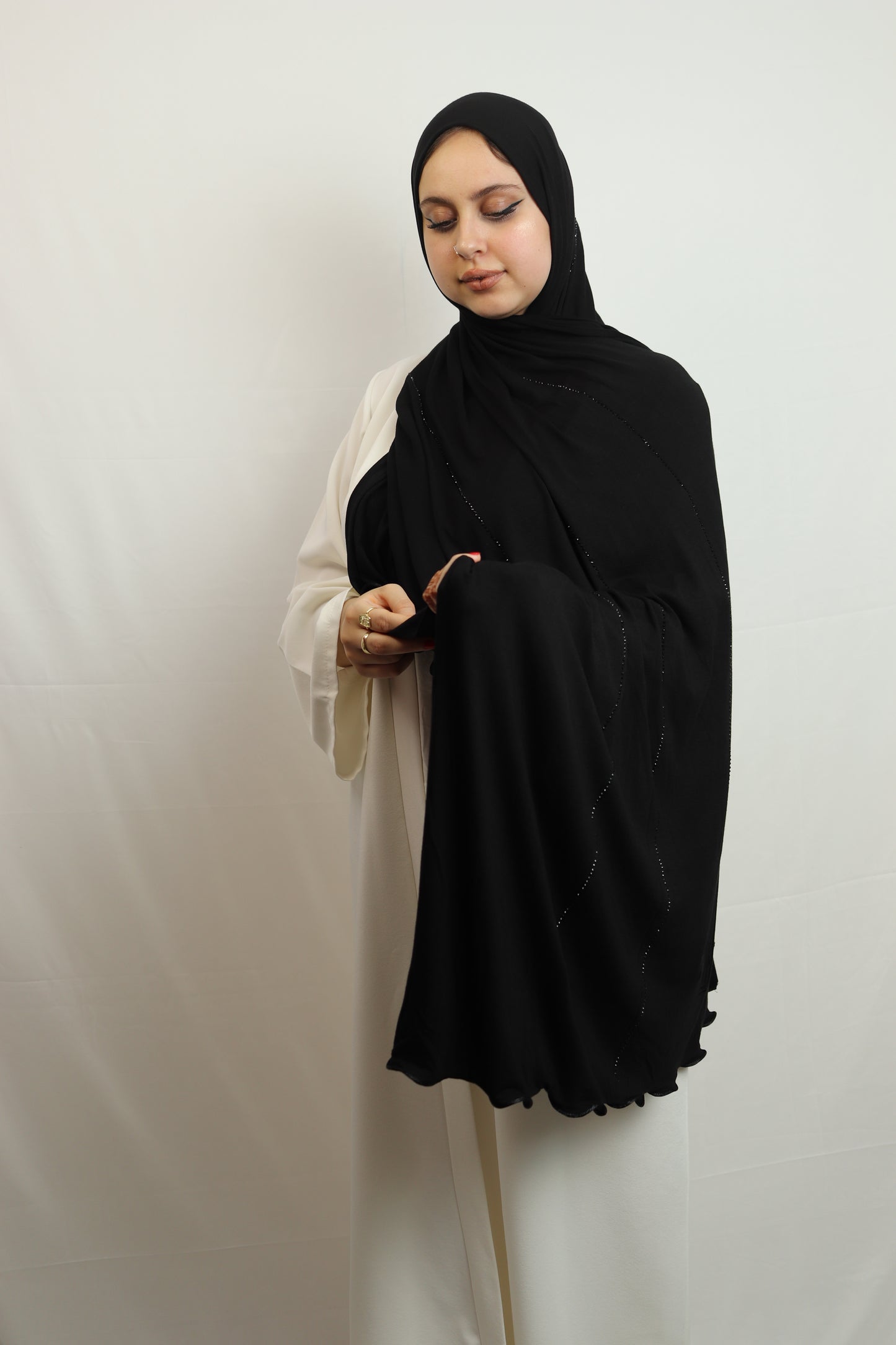 Premium Jersey con Strass + Embroidery Σ Luxury black